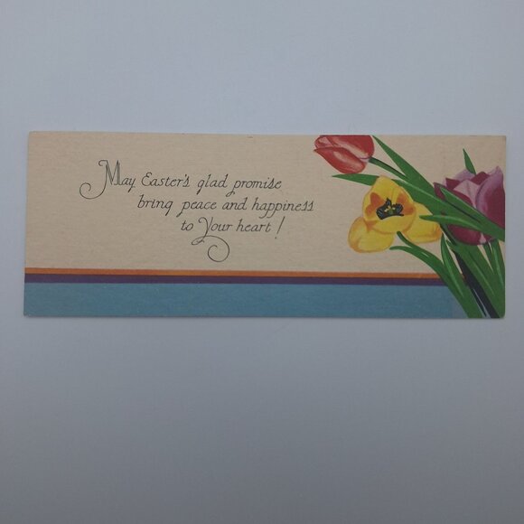 Vintage Easter Postcard Made In USA Flowers Message Greetings Collectible - Picture 1 of 3